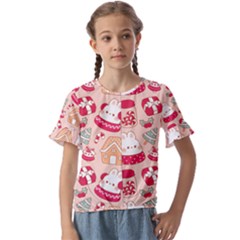 Kids  Cuff Sleeve Scrunch Bottom T-Shirt 