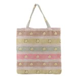 stripes floral designs Grocery Tote Bag