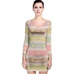 stripes floral designs Long Sleeve Bodycon Dress