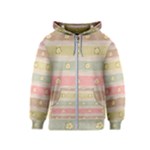 stripes floral designs Kids  Zipper Hoodie