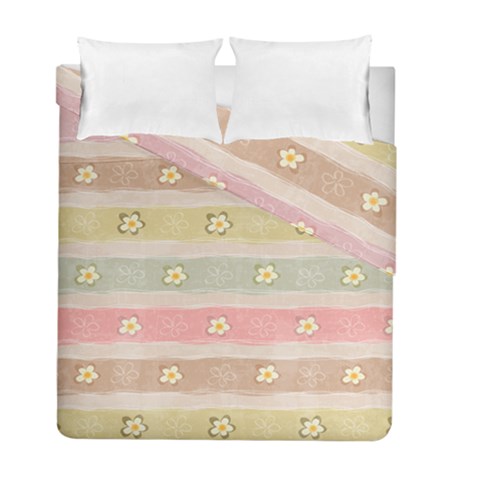 stripes floral designs Duvet Cover Double Side (Full/ Double Size) from ArtsNow.com