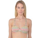 stripes floral designs Reversible Tri Bikini Top