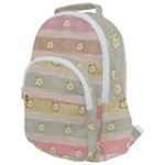 stripes floral designs Rounded Multi Pocket Backpack