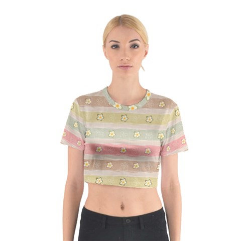 stripes floral designs Cotton Crop Top from ArtsNow.com