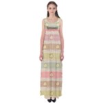 stripes floral designs Empire Waist Maxi Dress