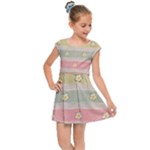 stripes floral designs Kids  Cap Sleeve Dress