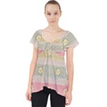 stripes floral designs Lace Front Dolly Top