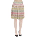 stripes floral designs Pleated Skirt