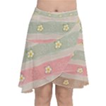 stripes floral designs Chiffon Wrap Front Skirt