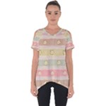 stripes floral designs Cut Out Side Drop T-Shirt