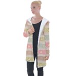 stripes floral designs Longline Hooded Cardigan