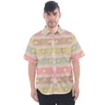 stripes floral designs Men s Short Sleeve Shirt