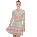 stripes floral designs Long Sleeve Panel Dress