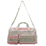 stripes floral designs Sports Gym Duffle Bag with Shoe Compartment