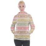 stripes floral designs Women s Hooded Pullover