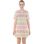 stripes floral designs Sixties Short Sleeve Mini Dress