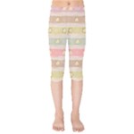 stripes floral designs Kids  Capri Leggings 