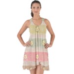 stripes floral designs Show Some Back Chiffon Dress