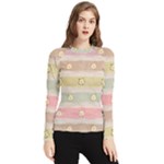 stripes floral designs Women s Long Sleeve Rash Guard