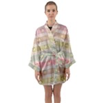 stripes floral designs Long Sleeve Satin Kimono