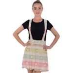 stripes floral designs Velvet Suspender Skater Skirt