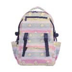 stripes floral designs Carry-on Double Buckle Travel Backpack