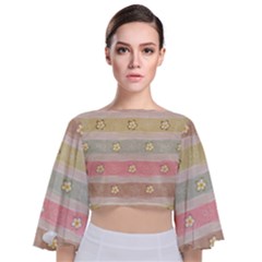 Tie Back Butterfly Sleeve Chiffon Top 