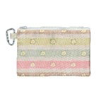 stripes floral designs Canvas Cosmetic Bag (Medium)