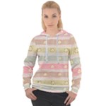 stripes floral designs Women s Overhead Hoodie