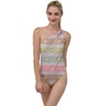 stripes floral designs To One Side Swimsuit