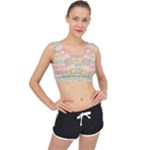 stripes floral designs V-Back Sports Bra