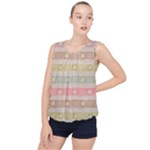 stripes floral designs Bubble Hem Chiffon Tank Top