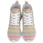 stripes floral designs Women s Lightweight High Top Sneakers