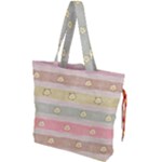 stripes floral designs Drawstring Tote Bag