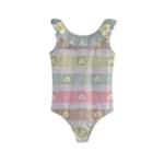 stripes floral designs Kids  Frill Swimsuit