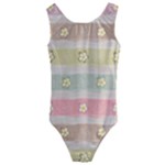 stripes floral designs Kids  Cut-Out Back One Piece Swimsuit