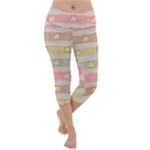 stripes floral designs Lightweight Velour Capri Yoga Leggings