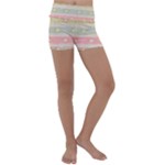 stripes floral designs Kids  Lightweight Velour Yoga Shorts