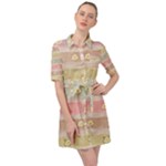 stripes floral designs Belted Shirt Dress