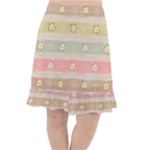 stripes floral designs Fishtail Chiffon Skirt