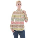 stripes floral designs Women s Long Sleeve Pocket Shirt