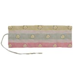 stripes floral designs Roll Up Canvas Pencil Holder (M)