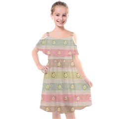 Kids  Cut Out Shoulders Chiffon Dress 