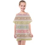 stripes floral designs Kids  One Piece Chiffon Dress