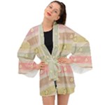 stripes floral designs Long Sleeve Kimono