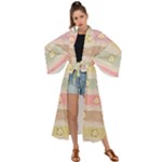 stripes floral designs Maxi Kimono