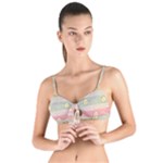 stripes floral designs Tie Up Cut Bikini Top