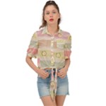 stripes floral designs Tie Front Shirt 