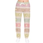 stripes floral designs Women Velvet Drawstring Pants