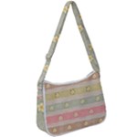 stripes floral designs Zip Up Shoulder Bag